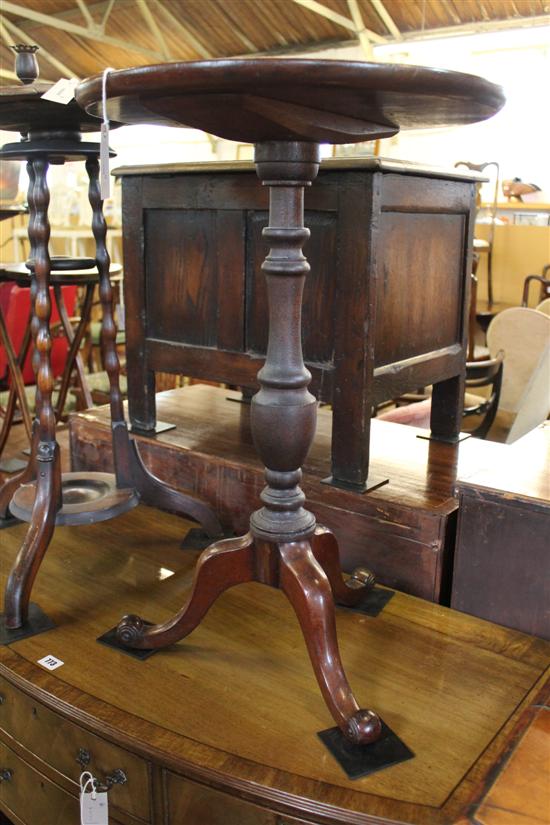 Late George III circular top occasional table(-)